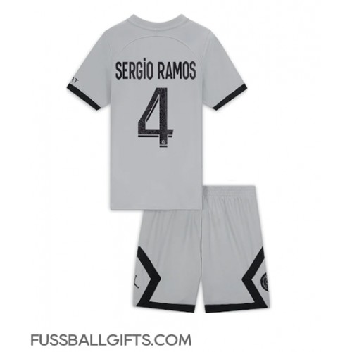 Paris Saint-Germain Sergio Ramos #4 Fußballbekleidung Auswärtstrikot Kinder 2022-23 Kurzarm (+ kurze hosen)